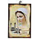 Hardboard picture, Our Lady of Medjugorje with St James church, 15x10 cm s1