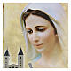 Hardboard picture, Our Lady of Medjugorje with St James church, 15x10 cm s2