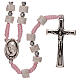 Medjugorje rosary with white stone and pink string s1