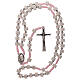Medjugorje rosary with white stone and pink string s4