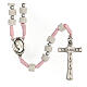 Medjugorje rosary with white stone and pink string s6