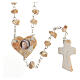 Red Medjugorje stone rosary with heart and Our Lady image s1