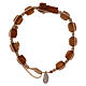 Pulseira madeira com cruz Tau Medjugorje