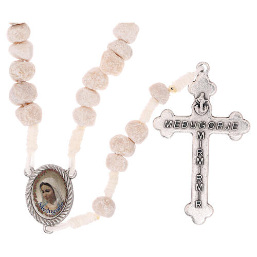 Coroncina della Pace Madonna di Medjugorje pietra bianca 2