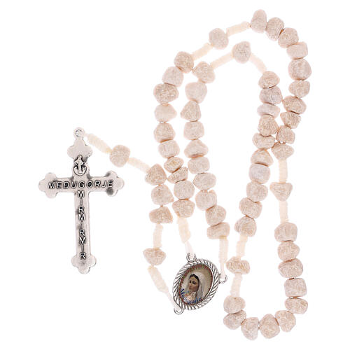 Coroncina della Pace Madonna di Medjugorje pietra bianca 4