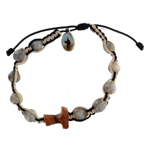 Medjugorje Armband Träne Hiobs Olivenholztau Taubenfarbiges Seil 3