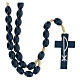Blue wood Medjugorje rosary Chi-Rho s1
