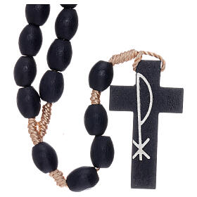 Terços e Porta Terços Nossa Senhora de Medjugorje: Terço Medjugorje madeira azul Chi-Rho