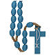 Light blue wood Medjugorje rosary s1