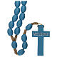 Light blue wood Medjugorje rosary s2