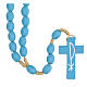 Light blue wood Medjugorje rosary s5
