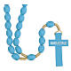 Light blue wood Medjugorje rosary s6