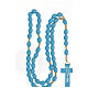 Light blue wood Medjugorje rosary s8