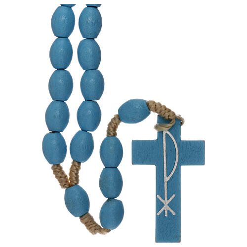 Blue wood rosary Medjugorje 1