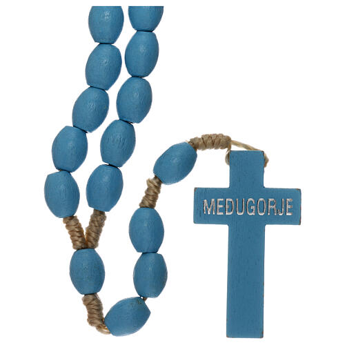 Blue wood rosary Medjugorje 2