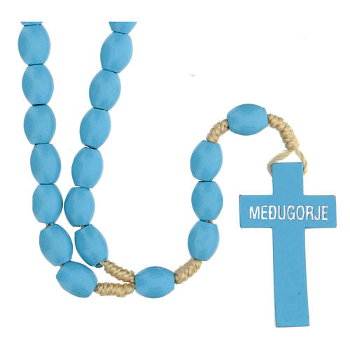 Blue wood rosary Medjugorje 6
