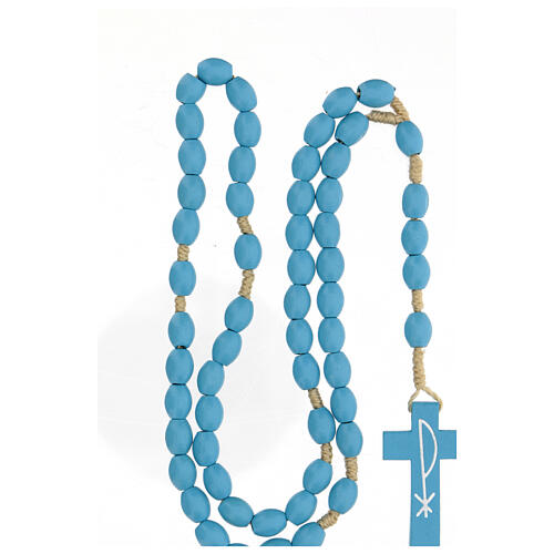 Blue wood rosary Medjugorje 8