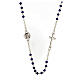 Medjugorje rosary necklace, blue cristal and steel s2