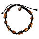 Medjugorje bracelet tau olive tree beads blue rope  s2