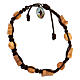 Bracelet Medjugorje crosses brown rope beads s1