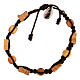 Bracelet Medjugorje crosses brown rope beads s2
