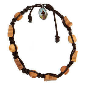 Medjugorje bracelet crosses beads brown rope