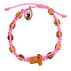 Medjugorje bracelet round beads child pink rope s1