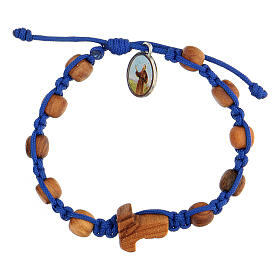 Bracelet médaille enfant Medjugorje corde bleue