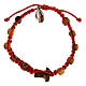 Bracelet handmade in Medjugorje, made of beads and tau cross in olive wood s2