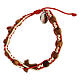 Bracelet Medjugorje child cross tau two-tone white and red rope  s2