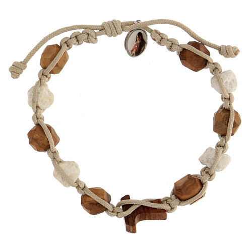 Medjugorje bracelet two-tone blunted beads 2