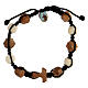 Bracelet with olive wood components, characterised by rounded beads and tau cross s1