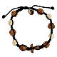 Bracelet with olive wood components, characterised by rounded beads and tau cross s2