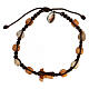 Bracelet with two-tone beads, Medjugorje tau cross, brown rope Job's Tear s2