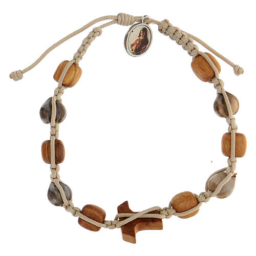 Medjugorje bracelet round beads turtledove rope 2