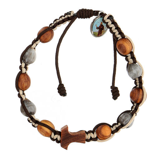 Medjugorje bracelet two-toned round beads Job's Tear 1