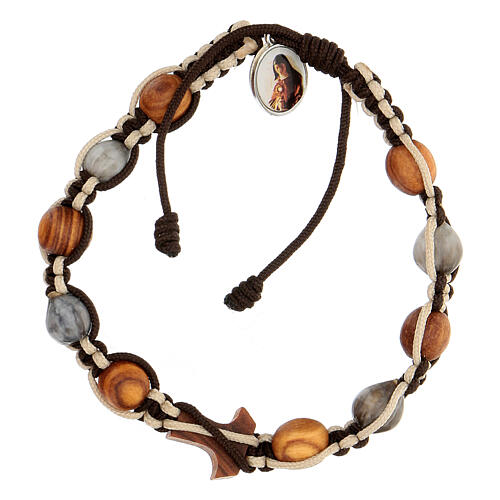 Medjugorje bracelet two-toned round beads Job's Tear 2