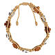 Bracciale Medjugorje medagliette croci legno ulivo corda beige s2