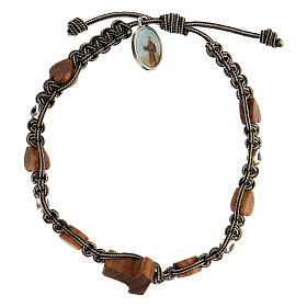Armband Medjugorje Tau Herzen zweifarbig schwarz weiß