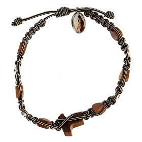 Armband Medjugorje Tau Herzen zweifarbig schwarz weiß