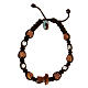Medjugorje bracelet with brown string structure s1