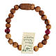 Medjugorje bracelet with wooden grains and two grains of assorted colours s2