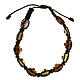 Medjugorje bracelet medal crosses wood brown rope s2