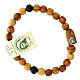Men's olivewood bracelet for man, Our Lady of Medjugorje s1