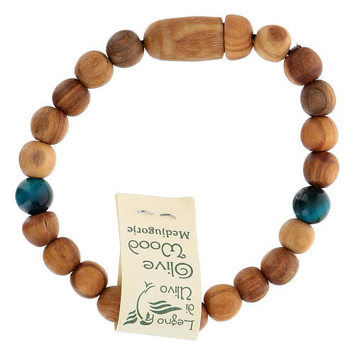 Olivewood bracelet for women, Our Lady of Medjugorje 2