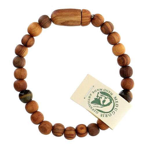 Olivewood bracelet for men, Saint Anthony 2
