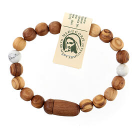 Women's olivewood bracelet, Saint Anthony