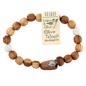 Women's olivewood bracelet, Saint Anthony
