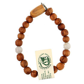 Olivewood bracelet for women with Crucifix