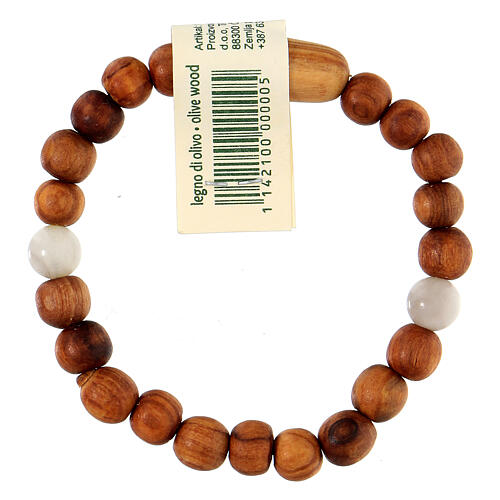 Olivewood bracelet for women with Crucifix 3